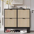 Garvee Shoe Cabinet with 4 Flip Drawers, Wooden Shoe Storage Cabinet, Freestanding Shoe Organizer with Adjustable Shelves for Entryway, Hallway