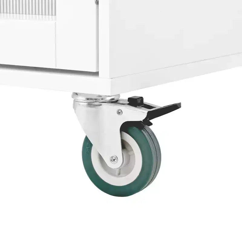 Isla de Cocina Móvil de Madera Moderna de 47.6" Carrito con Tapa Abatible, Cajones y Gabinete