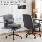 Silla de oficina tapizada sin brazos – Altura ajustable, 350 lb de capacidad, giratoria, asiento de terciopelo