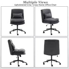 Silla de oficina tapizada sin brazos – Altura ajustable, 350 lb de capacidad, giratoria, asiento de terciopelo