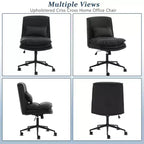 Silla de oficina tapizada sin brazos – Altura ajustable, 350 lb de capacidad, giratoria, asiento de terciopelo