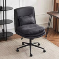 Silla de oficina tapizada sin brazos – Altura ajustable, 350 lb de capacidad, giratoria, asiento de terciopelo