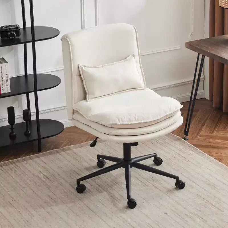 Silla de oficina tapizada sin brazos – Altura ajustable, 350 lb de capacidad, giratoria, asiento de terciopelo