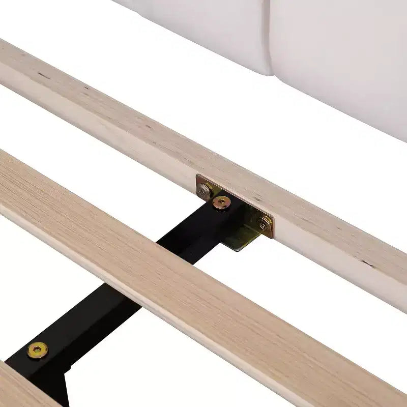 Cama Queen de plataforma de terciopelo – Cabecero floral, listones de madera, no necesita somier, rosa