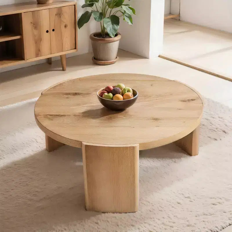 Mesa de centro auxiliar redonda moderna, mesa de sofá de madera maciza para salas de estar y decoración de dormitorios