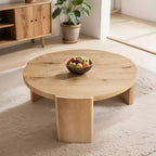 Mesa de centro auxiliar redonda moderna, mesa de sofá de madera maciza para salas de estar y decoración de dormitorios