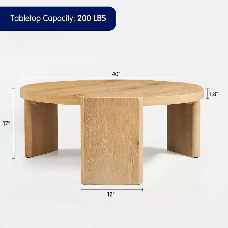 Mesa de centro auxiliar redonda moderna, mesa de sofá de madera maciza para salas de estar y decoración de dormitorios