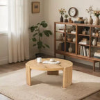 Mesa de centro auxiliar redonda moderna, mesa de sofá de madera maciza para salas de estar y decoración de dormitorios