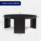 Mesa de centro auxiliar redonda moderna, mesa de sofá de madera maciza para salas de estar y decoración de dormitorios