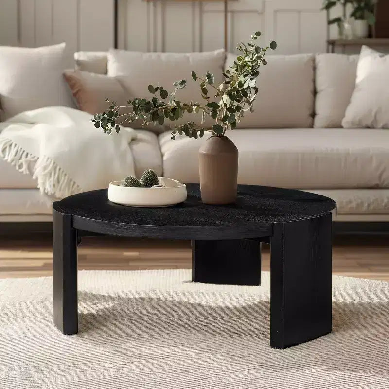 Mesa de centro auxiliar redonda moderna, mesa de sofá de madera maciza para salas de estar y decoración de dormitorios