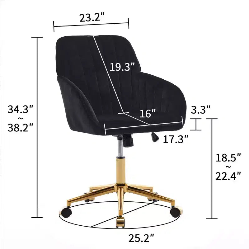 Silla de oficina moderna ergonómica y ajustable con ruedas, silla de escritorio giratoria de terciopelo para oficina y estudio
