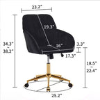 Silla de oficina moderna ergonómica y ajustable con ruedas, silla de escritorio giratoria de terciopelo para oficina y estudio