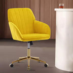 Silla de oficina moderna ergonómica y ajustable con ruedas, silla de escritorio giratoria de terciopelo para oficina y estudio