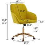 Silla de oficina moderna ergonómica y ajustable con ruedas, silla de escritorio giratoria de terciopelo para oficina y estudio