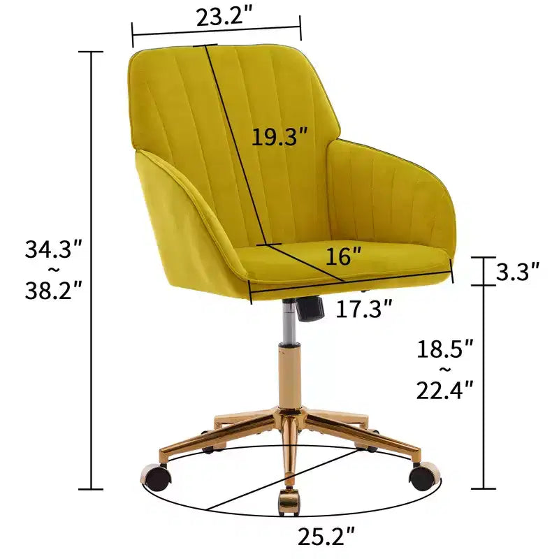 Silla de oficina moderna ergonómica y ajustable con ruedas, silla de escritorio giratoria de terciopelo para oficina y estudio
