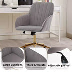Silla de oficina moderna ergonómica y ajustable con ruedas, silla de escritorio giratoria de terciopelo para oficina y estudio
