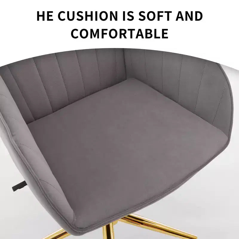 Silla de oficina moderna ergonómica y ajustable con ruedas, silla de escritorio giratoria de terciopelo para oficina y estudio