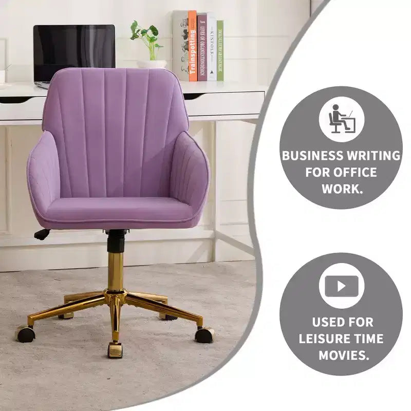 Silla de oficina moderna ergonómica y ajustable con ruedas, silla de escritorio giratoria de terciopelo para oficina y estudio