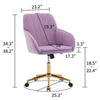 Silla de oficina moderna ergonómica y ajustable con ruedas, silla de escritorio giratoria de terciopelo para oficina y estudio