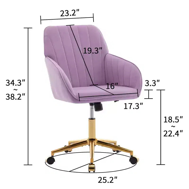 Silla de oficina moderna ergonómica y ajustable con ruedas, silla de escritorio giratoria de terciopelo para oficina y estudio
