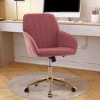 Silla de oficina moderna ergonómica y ajustable con ruedas, silla de escritorio giratoria de terciopelo para oficina y estudio