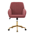 Silla de oficina moderna ergonómica y ajustable con ruedas, silla de escritorio giratoria de terciopelo para oficina y estudio