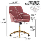 Silla de oficina moderna ergonómica y ajustable con ruedas, silla de escritorio giratoria de terciopelo para oficina y estudio