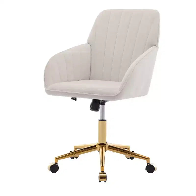 Silla de oficina moderna ergonómica y ajustable con ruedas, silla de escritorio giratoria de terciopelo para oficina y estudio