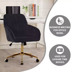 Silla de oficina moderna ergonómica y ajustable con ruedas, silla de escritorio giratoria de terciopelo para oficina y estudio