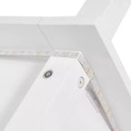 Estructura de cama moderna con dosel LED con somier de láminas, cabecero, tamaño Queen y King, capacidad de 227-272 kg