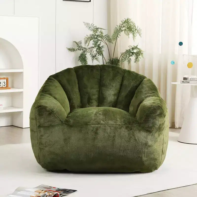 Sofá puf moderno de piel sintética afelpada para suelo con reposabrazos, espuma de alta densidad, para sala de estar y dormitorio