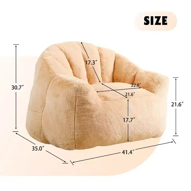 Sofá puf moderno de piel sintética afelpada para suelo con reposabrazos, espuma de alta densidad, para sala de estar y dormitorio
