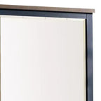 Espejo de cómoda de 36 pulgadas, marco de madera de pino azul, tapa marrón oscuro, para colgar en la pared estilo casa de campo moderna
