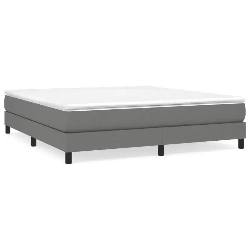 Estructura de cama de tela gris oscuro (100% poliéster), madera contrachapada, madera manufacturada