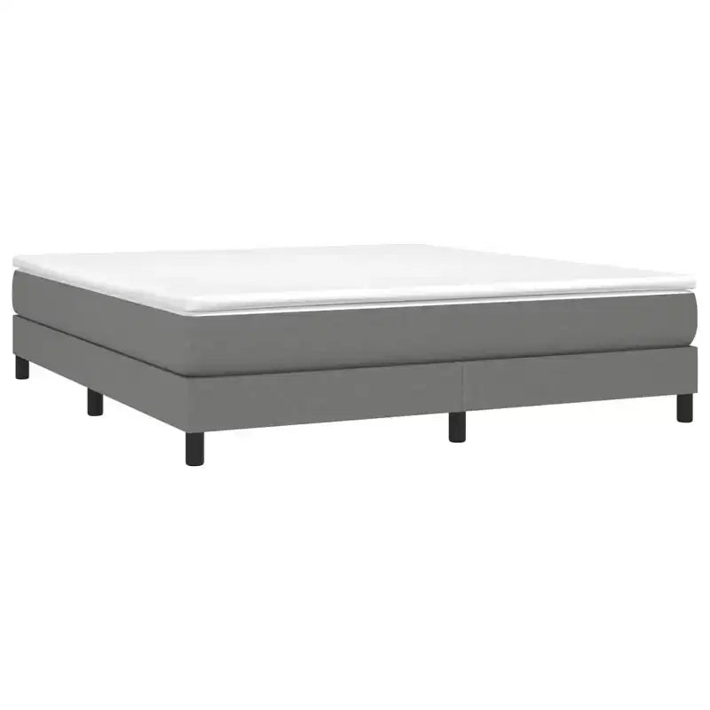 Estructura de cama de tela gris oscuro (100% poliéster), madera contrachapada, madera manufacturada