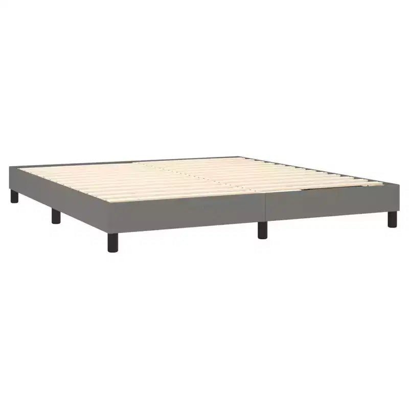 Estructura de cama de tela gris oscuro (100% poliéster), madera contrachapada, madera manufacturada