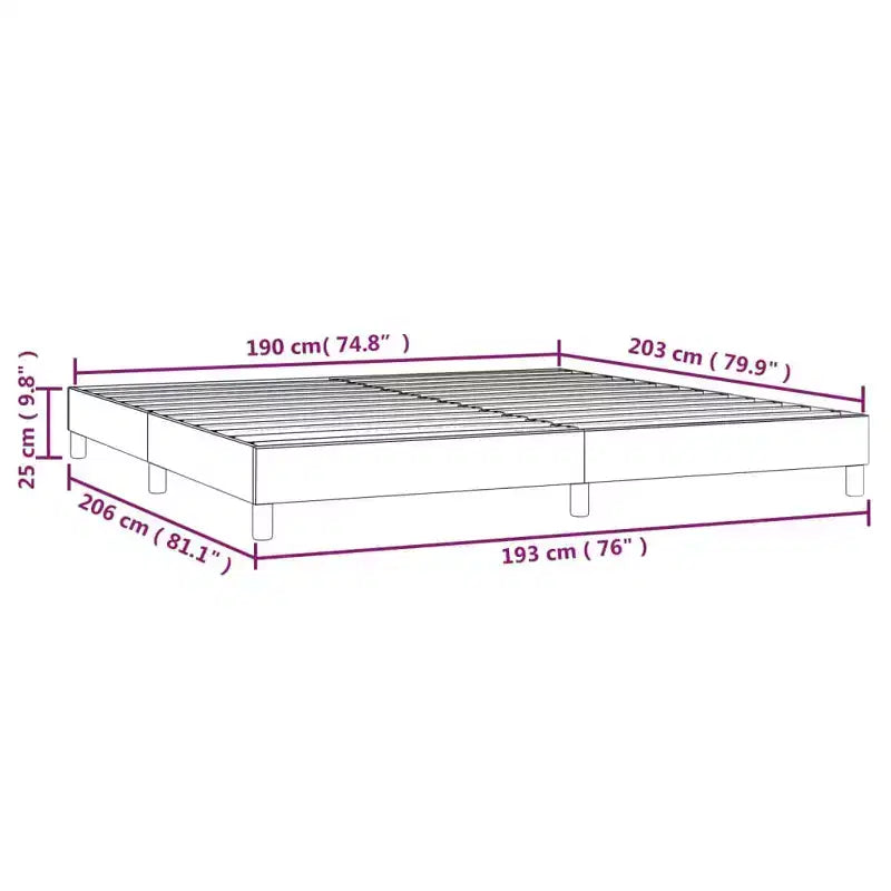 Estructura de cama de tela gris oscuro (100% poliéster), madera contrachapada, madera manufacturada