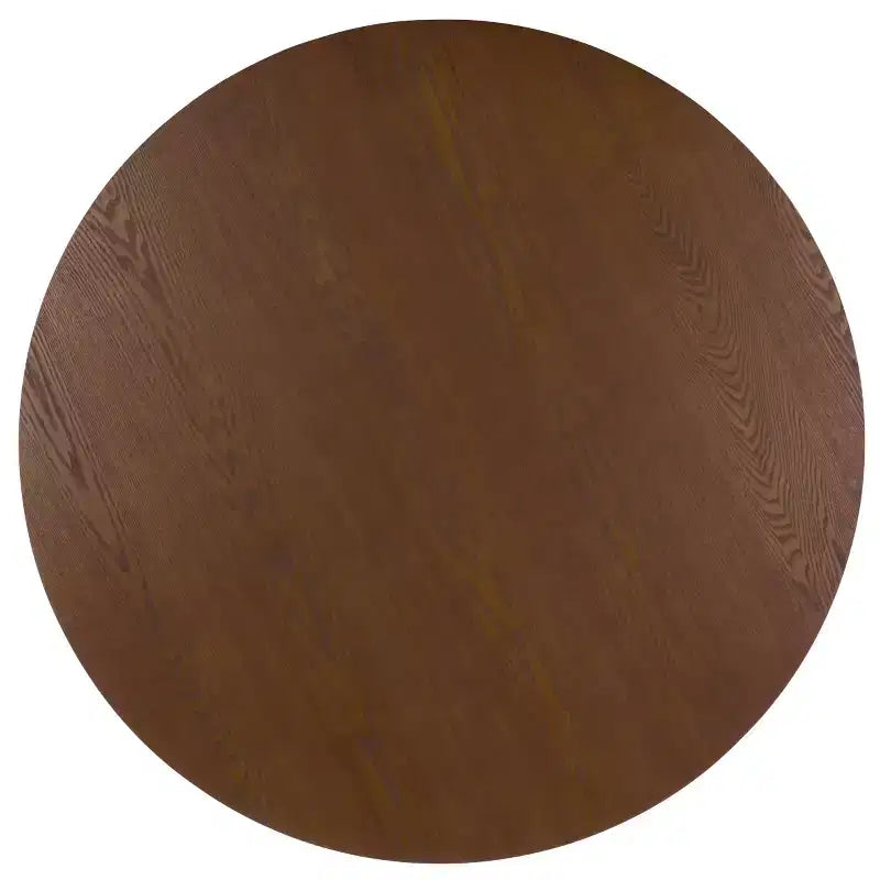Mesa de centro redonda – MDF negro moderno con superficie de chapa de madera, 45 kg de capacidad, para salón interior