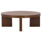Mesa de centro redonda – MDF negro moderno con superficie de chapa de madera, 45 kg de capacidad, para salón interior