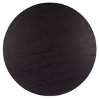 Mesa de centro redonda – MDF negro moderno con superficie de chapa de madera, 45 kg de capacidad, para salón interior
