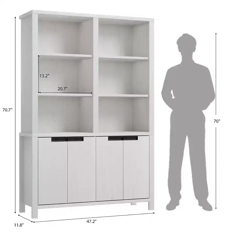 Estantería alta de 189 cm con almacenamiento doble, estantería grande de 6 niveles, estanterías dobles anchas con 12 cubículos, estanterías anchas independientes para sala de estar
