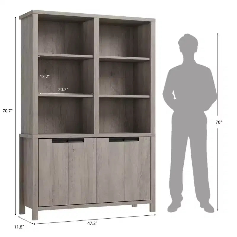 Estantería alta de 189 cm con almacenamiento doble, estantería grande de 6 niveles, estanterías dobles anchas con 12 cubículos, estanterías anchas independientes para sala de estar