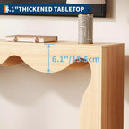Mesa consola ondulada de granja 63 para entrada, mesa de sofá estrecha de madera detrás del sofá con almacenamiento, muebles rústicos para salas de estar y apartamentos