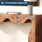 Mesa consola ondulada de granja 63 para entrada, mesa de sofá estrecha de madera detrás del sofá con almacenamiento, muebles rústicos para salas de estar y apartamentos