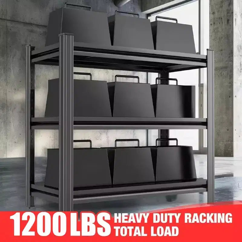 Estantería metálica resistente de 3 niveles, capacidad de 1200 lb, estantes ajustables para garaje, cocina, despensa