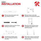 Tendedero de pared retráctil doble plegable con barra de extensión (blanco)