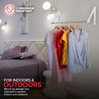 Tendedero de pared retráctil doble plegable con barra de extensión (blanco)