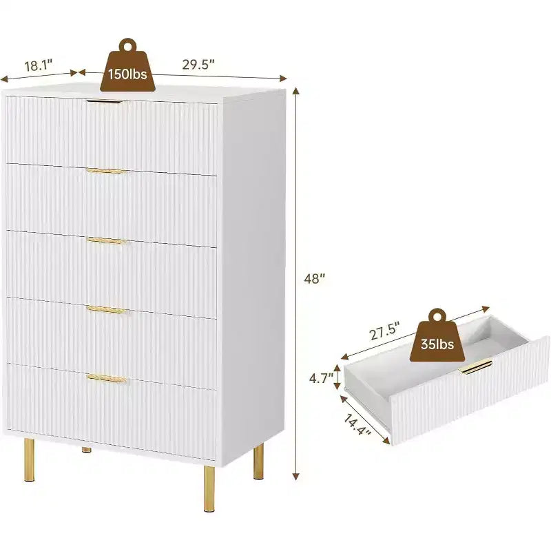 Cajonera de 5 cajones con arco interior termoformado, negra, tecnología de termoformado, fácil de limpiar, cómoda de almacenamiento diario para el hogar