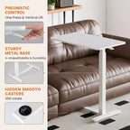 Escritorio ajustable para cama y portátil con ruedas bloqueables, altura de 29.5" a 43.3", para oficina en casa u hospital