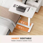 Escritorio ajustable para cama y portátil con ruedas bloqueables, altura de 29.5" a 43.3", para oficina en casa u hospital
